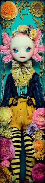 Free printable axolotl bookmark featuring a standing axolotl wearing clothes